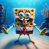 spongebob making an x with his arms